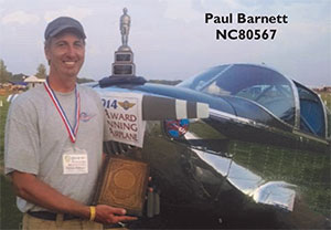 Paul Barnett and Swift NC80567 winner of the AirVenture 2014 Reserve Grand Champion and Silver Lindy.