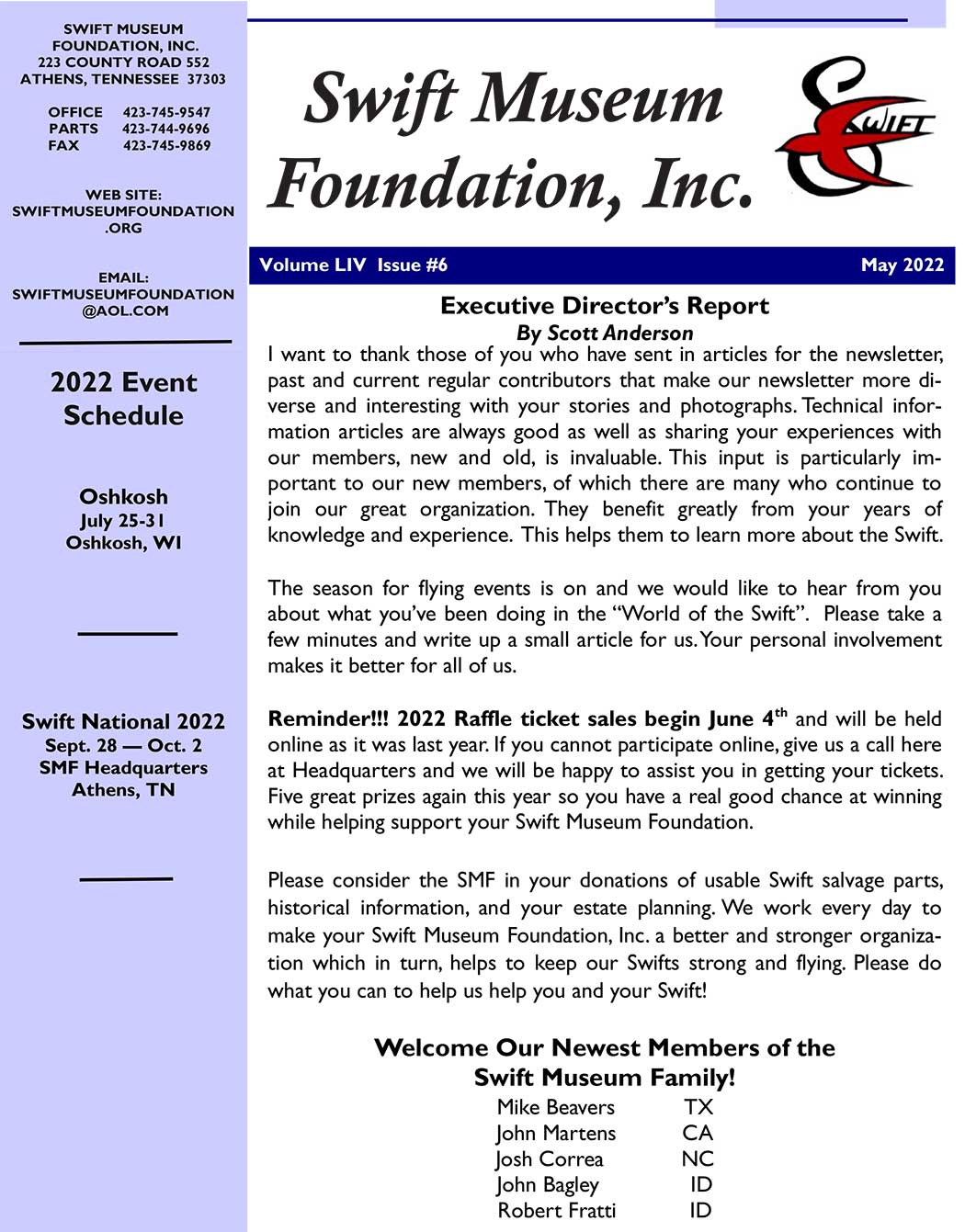 May 2022 SMF Newsletter